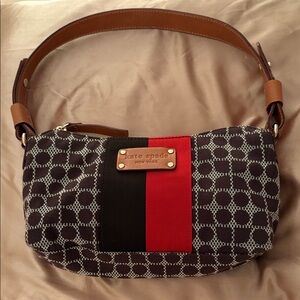 Kate Spade Black and Red Patterned Shoulder Bag